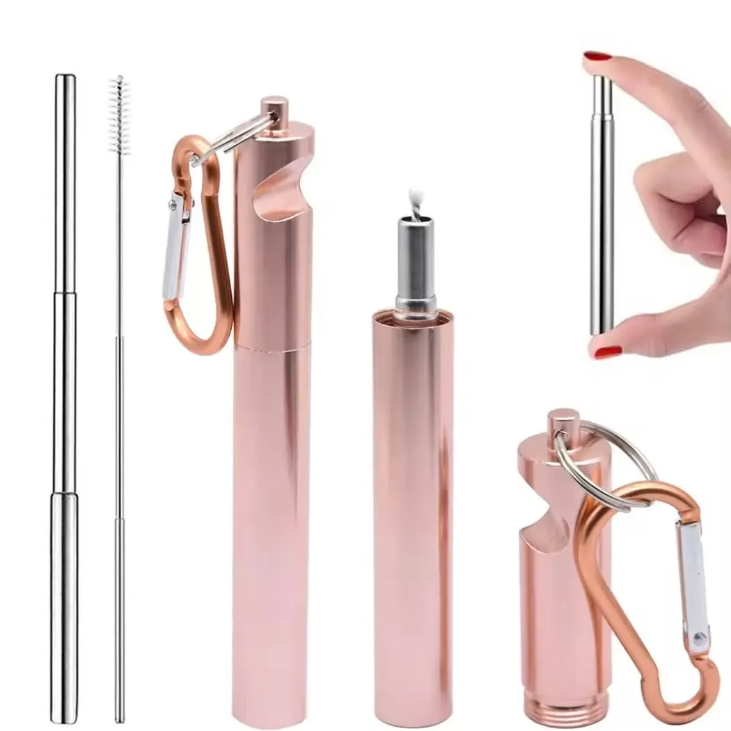 Colorful Stainless Steel Straws — 6 Colors, with Brush, BPA-Free